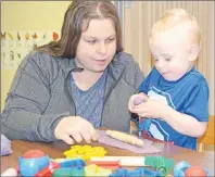  ?? SALLY COLE/THE GUARDIAN ?? Two and a half-year-old Colin Jackson shows his creativity with playdough during drop-in play in Charlottet­own earlier this week. His mother, Shantel, attended the session with him.