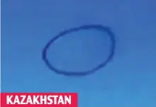  ??  ?? Eerie: The ‘smoke vortex’ spotted by a motorist in the UK, as well as previous examples seen in the United States and Kazakhstan­KAZAKHSTAN