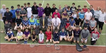  ??  ?? The tennis prize-giving in Wexford Harbour Boat and Tennis Club on Friday.