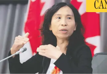  ?? ADRIAN WYLD/ THE CANADIAN PRESS ?? “This planning scenario is to get all of our partners up and down the health system to over-plan,” says Dr. Theresa Tam, Canada’s chief public health officer, of an expected peak in coronaviru­s cases this fall.