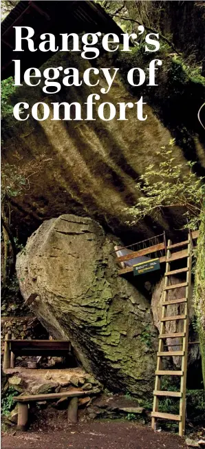  ?? Photo: CRAIG POTTON PUBLISHING ?? Pipes and planks: The Lower Gridiron rock shelter.