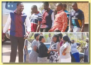  ??  ?? Scenes at a Harare magistrate­s court when PHD Ministries leader Prophet Walter Magaya (left) appeared facing a rape charge yesterday