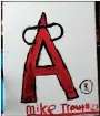  ?? MARK HUMPHREY ENTERPRISE-LEADER ?? This 12x18 replica of Major League Baseball’s Los Angeles Angels team logo as a tribute to All-Star outfielder Mike Trout was hand-painted by Tristan Hall, 10, of Farmington. Tristan is selling paintings and operating a lemonade stand to raise funds on...