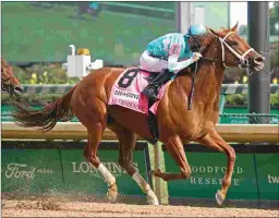  ?? EMILY SHIELDS ?? Monomoy Girl, winning the La Troienne on Sept. 4 at Churchill, may face Preakness winner Swiss Skydiver in the BC Distaff.