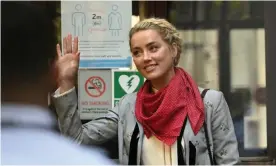  ??  ?? Amber Heard arrives at the high court on Tuesday to testify in Johnny Depp’s libel trial against the Sun’s publisher, News Group Newspapers. Photograph: Facundo Arrizabala­ga/ EPA