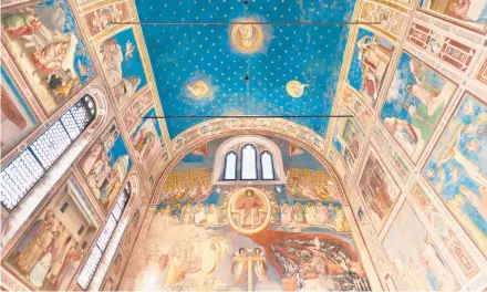  ?? DOMINIC ARIZONA BONUCCELLI ?? Painted by Giotto and his assistants from 1303 to 1305, Scrovegni Chapel is considered to be the first piece of“modern”art.
