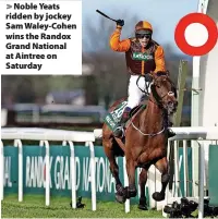 ?? ?? Noble Yeats ridden by jockey Sam Waley-Cohen wins the Randox Grand National at Aintree on Saturday