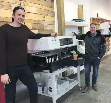 ??  ?? Blair Therrien, left, and Mac Maclean have opened Uno Printing Co.’s new shop on Second Avenue North in Saskatoon.