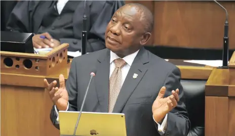  ?? |
JIKELO/AFRICAN News Agency (ANA) ?? PRESIDENT Cyril Ramaphosa addresses the nation in the National Assembly. It was his second State of the Nation Address.