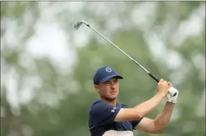  ?? (Getty Images/AFP) ?? Jordan Spieth of the United States plays a shot during a practice round prior to the start of the 2022 PGA Championsh­ip at Southern Hills Country Club in Tulsa, Oklahoma, on Tuesday.