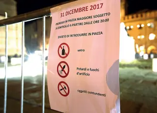  ??  ?? Crescenton­e Piazza Maggiore e la festa lungo la T saranno presidiate da circa 200 unità tra carabinier­i, polizia e municipale oltre che da 80 steward ingaggiati dal Comune