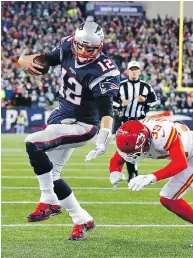  ??  ?? Tom Brady and the New England Patriots are eight-point favourites to beat Kansas City in Thursday night’s opener. AL BELLO / GETTY IMAGES FILES