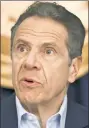  ??  ?? Gov. Cuomo