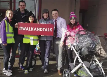  ??  ?? he Garvey’s crew in Walk and Talk mode on Saturday morning: Included are: Shirley Egar (left) with John Paul Curtin, Helen Greaney, Noranne O’Connor, Pádraig O’Sullivan and Joanne Ahern.