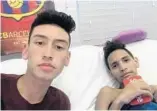  ?? COURTESY ?? Parkland school shooting survivor Anthony Borges, 15, right, with his friend Carlos Rodriguez. Borges was shot five times.