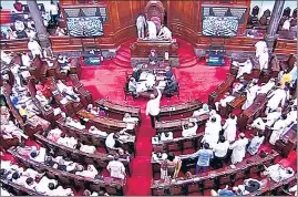  ??  ?? Proceeding­s of Rajya Sabha during the Monsoon session of Parliament, in New Delhi on Friday