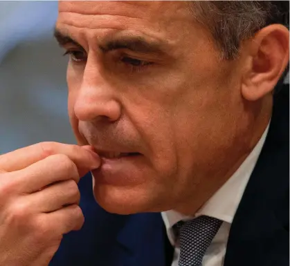  ??  ?? Governor Mark Carney’s Bank of England yesterday reduced UK interest rates by 25 basis points to a record low of 0.25pc