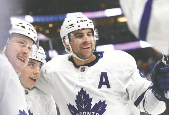  ?? SEAN M. HAFFEY/GETTY IMAGES FILES ?? The pressure is on for the Toronto Maple Leafs to win now with John Tavares, right, and Mitch Marner, middle, owning the NHL’S two biggest contracts.