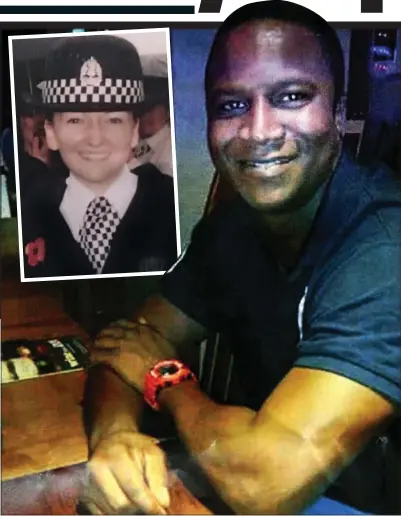  ??  ?? BRAVERY: PC Nicole Short, inset, was one of the first officers on the scene following reports that a man was carrying a knife and behaving erraticall­y. Sheku Bayoh, above, later died while being restrained by her colleagues