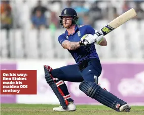  ??  ?? On his way: Ben Stokes made his maiden ODI century