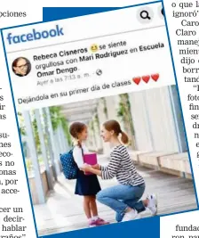  ?? FOTMONTAJE DISEÑO LA TEJA ?? .
Al publicar la foto revela mucha informació­n que expone al niño.