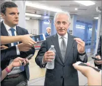  ?? AP PHOTO ?? In this Sept. 26, file photo, Sen. Bob Corker, R-tenn., chairman of the Senate Foreign Relations Committee, chats with reporters at the Capitol in Washington.