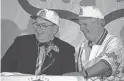  ??  ?? Cardinals owner Bill Bidwill (left) and Bill Shover, the Phoenix Super Bowl Committee chairman, announce in
1993 that Arizona will host Super Bowl XXX. JOHN SAMORA/THE ARIZONA REPUBLIC