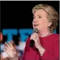  ?? AP/ANDREW HARNIK ?? Hillary Clinton, campaignin­g Tuesday at Broward College in Coconut Creek, Fla., made no mention of the Patient Protection and Affordable Care Act. Earlier, she repeated her vow to fix the law.