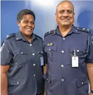  ?? Photo: Shratika Naidu ?? Inspector Lalit Chand, (right), and ASP Ilisapeci Ranadi in Labasa on April 13, 2023.