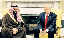  ??  ?? Königssohn, Vizekronpr­inz und Verteidigu­ngsministe­r Mohammed bin Salman wurde im Weißen Haus wie ein Staatschef empfangen.