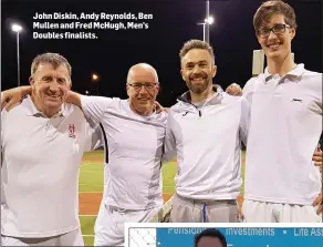  ??  ?? John Diskin, Andy Reynolds, Ben Mullen and Fred McHugh, Men’s Doubles finalists.