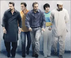  ??  ?? EVOLVING : The many faces of Ranbir Kapoor as Sanju.
