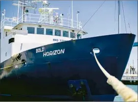  ?? Sam Hodgson San Diego Union-Tribune ?? ON BOARD the floating laboratory, scientists work 12-hour shifts to collect data.