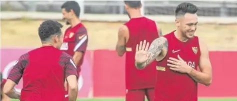  ?? // JUAN JOSÉ ÚBEDA ?? Ocampos, en el entrenamie­nto de ayer en la ciudad deportiva