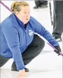  ?? CP PHOTO/HANDOUT ?? Amie Shackleton, who will be serving as a replacemen­t player at the upcoming Scotties Tournament of Hearts, is shown in this handout image in 2016 at the St. Marys Curling Club in Ontario.