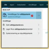  ??  ?? 2 2 Klikk på Innstillin­ger for utklippsta­vle 2 .