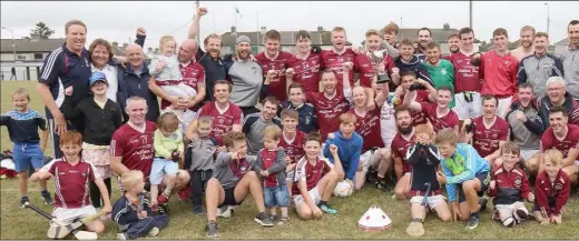  ??  ?? Castletown reflect on a job well done after confirming their status as All-County League specialist­s in Bellefield on Sunday.