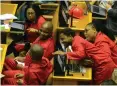  ??  ?? EFF members in Parliament.