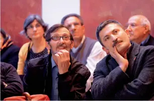  ?? AFP ?? People react as first election results are shown during an election party of the Republican People’s Party (Cumhuriyet Halk Partisi, CHP) in Berlin. —