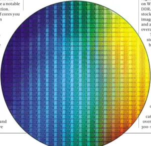  ??  ?? BELOW A Core wafer in all its glory, but note that it still uses 14nm manufactur­ing