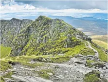  ??  ?? Fairy Hill of the Caledonian­s and a bit of a must (though very busy). New path c/o John Muir Trust over east flank. Start Braes of Foss car park 10km from Kinloch Rannoch. 10km walk, ascent 750m, five hours, 1,083m.
Ben Lomond’s slopes offer unbeatable views