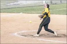  ?? PHOTO COURTESY OF COLLEGE OF SOUTHERN MARYLAND ?? College of Southern Maryland sophomore pitcher Amber Whelan, a Thomas Stone High School graduate from Waldorf, played a key role for the Hawks the past two seasons, including 2017 where the Hawks went 25-13 overall.