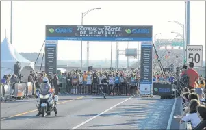  ?? SUBMITTED PHOTO ?? Runners assemble at the beginning of the Rock ‘n’ Roll Oasis Montreal Marathon in this file photo from the group’s Facebook page. Race organizers cancelled Sunday’s marathon amid concerns about hot and humid weather.