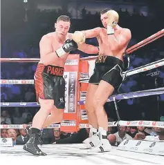  ??  ?? Hughie Fury (right) in action with Joseph Parker. — Reuters photo