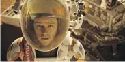  ??  ?? Above: Matt Damon is nominated for best actor in the best picture contender The Martian.