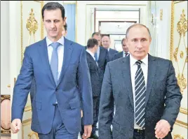  ??  ?? Walking tall: Syria’s Assad (left) and Russia’s Putin are playing us.