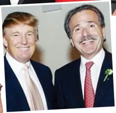  ??  ?? Battling giants: Jeff Bezos (top) with his wife MacKenzie, Bezos’s lover Lauren Sanchez (left) and Trump with National Enquirer owner David Pecker