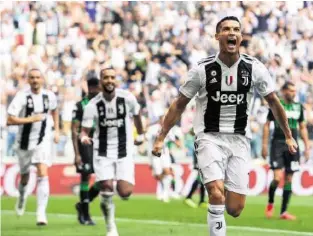  ?? AFP ?? Erlösender Schrei: Cristiano Ronaldo feiert sein erstes Tor für Juventus in der Serie A.