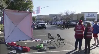  ?? AP ?? DRIVEN BY HATE: In an image taken from video, a voter registrati­on tent in Jacksonvil­le, Fla., lies on its side after Gregory Timm drove a van through it.