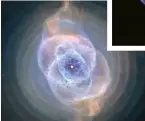  ?? ?? A 3D model of the Cat’s Eye Nebula (above right) compared to a Hubble Space Telescope image (above)